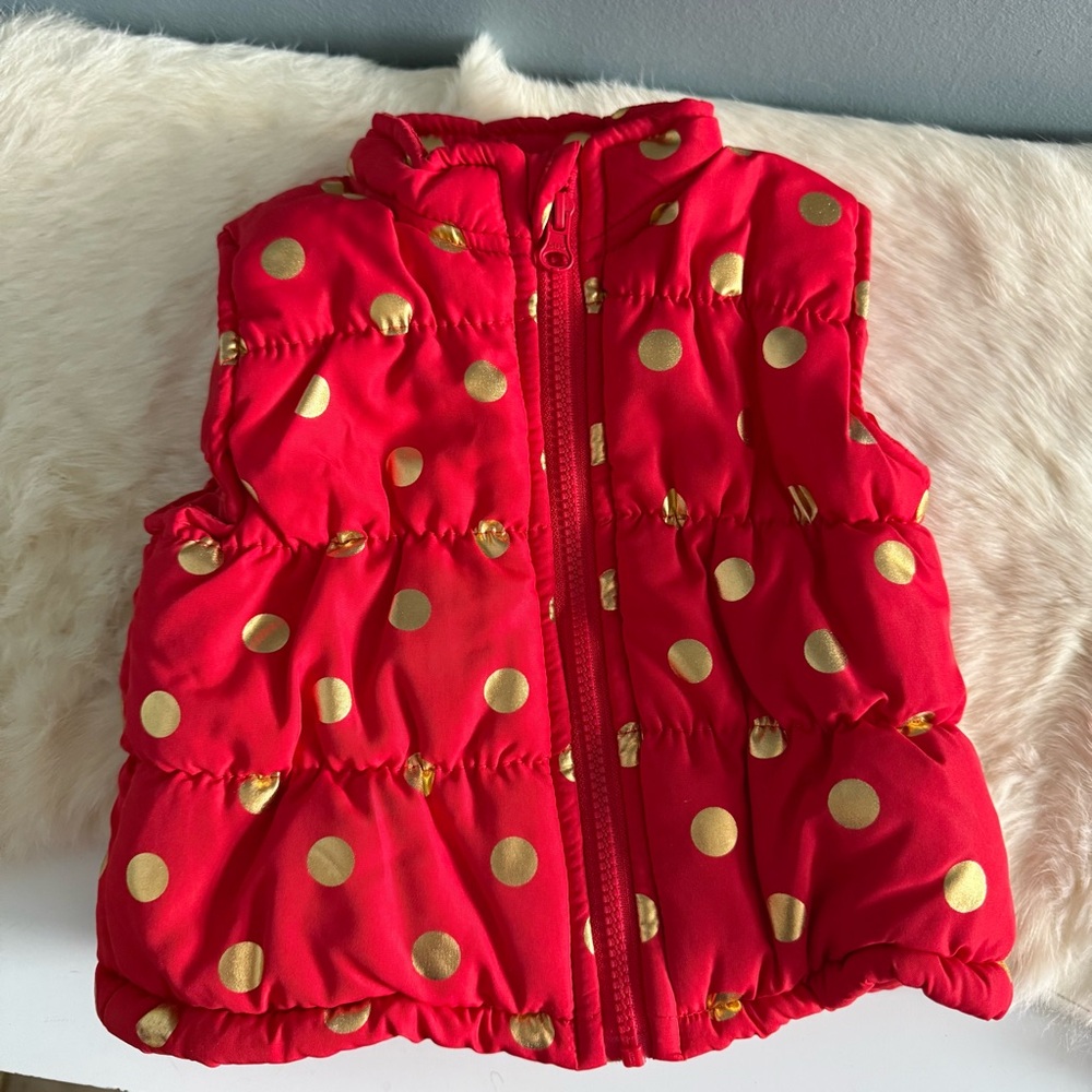 Healthtex Baby Girl Polka Dot Zip Up Vest